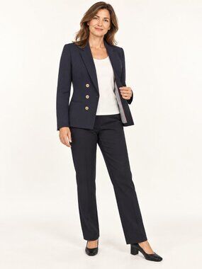 LAURA Navy Double-Breasted Blazer with Gold Buttons